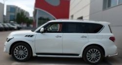 14 999 р. Защита порогов из круглой укороченной трубы диаметром 42 мм SLITKOFF INFINITI QX80 Z62 1-ый рестайлинг (2014-2018)  с доставкой в г. Кемерово. Увеличить фотографию 4