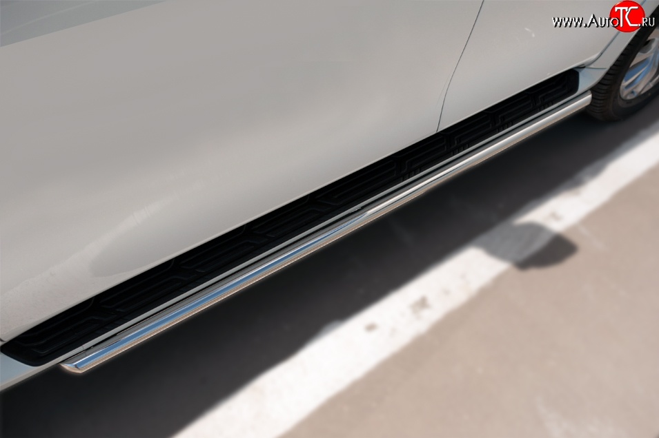 14 999 р. Защита порогов из круглой укороченной трубы диаметром 42 мм SLITKOFF INFINITI QX80 Z62 1-ый рестайлинг (2014-2018)  с доставкой в г. Кемерово