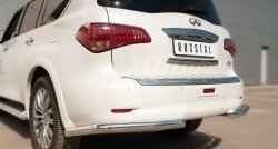 16 849 р. Защита заднего бампера (Ø76 мм уголки, нержавейка) SLITKOFF  INFINITI QX80  Z62 (2014-2018) 1-ый рестайлинг  с доставкой в г. Кемерово. Увеличить фотографию 2