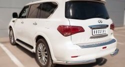 16 849 р. Защита заднего бампера (Ø76 мм уголки, нержавейка) SLITKOFF  INFINITI QX80  Z62 (2014-2018) 1-ый рестайлинг  с доставкой в г. Кемерово. Увеличить фотографию 4