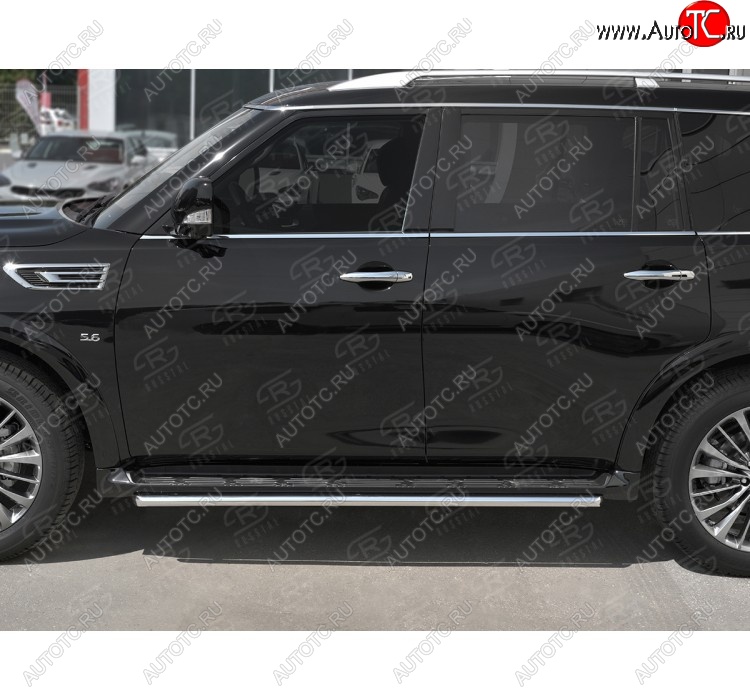 14 999 р. Защита порогов (Ø42 мм, нержавейка) SLITKOFF INFINITI QX80 Z62 2-ой рестайлинг (2018-2024)  с доставкой в г. Кемерово