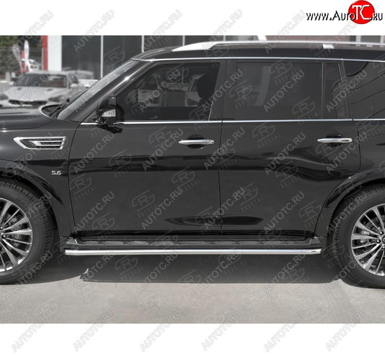 16 549 р. Защита порогов (Ø42 мм, нержавейка) SLITKOFF INFINITI QX80 Z62 2-ой рестайлинг (2018-2024)  с доставкой в г. Кемерово