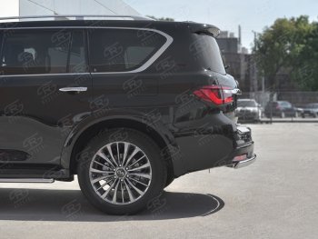 15 499 р. Защита заднего бампера (Ø75х42 мм, нержавейка) Russtal INFINITI QX80 Z62 2-ой рестайлинг (2018-2024)  с доставкой в г. Кемерово. Увеличить фотографию 3