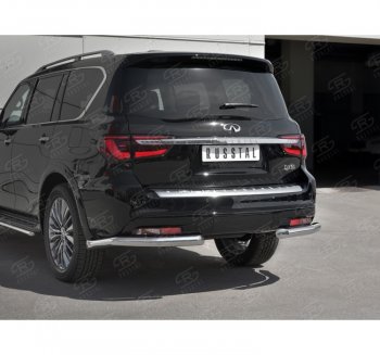 16 849 р. Защита заднего бампера (Ø76 мм уголки, нержавейка) SLITKOFF  INFINITI QX80  Z62 (2018-2024) 2-ой рестайлинг  с доставкой в г. Кемерово. Увеличить фотографию 3