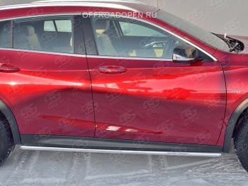 17 999 р. Защита порогов (Ø42 мм) SLITKOFF INFINITI QX30 H15E (2016-2020) (Вариант 3 (круглые торцы под 90°))  с доставкой в г. Кемерово. Увеличить фотографию 2