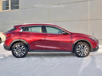 17 999 р. Защита порогов (Ø42 мм) SLITKOFF INFINITI QX30 H15E (2016-2020) (Вариант 3 (круглые торцы под 90°))  с доставкой в г. Кемерово. Увеличить фотографию 3
