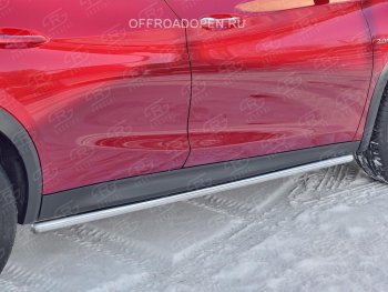 17 999 р. Защита порогов (Ø42 мм) SLITKOFF INFINITI QX30 H15E (2016-2020) (Вариант 3 (круглые торцы под 90°))  с доставкой в г. Кемерово. Увеличить фотографию 4