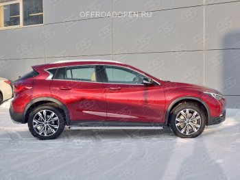 22 999 р. Порожки для ног (труба Ø42) SLITKOFF INFINITI QX30 H15E (2016-2020) (Вариант 2 (лист алюм, проф.сталь))  с доставкой в г. Кемерово. Увеличить фотографию 3
