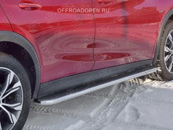 35 549 р. Порожки для ног (труба Ø42) SLITKOFF  INFINITI QX30  H15E (2016-2020) (Вариант 3 (лист нерж, проф. нерж))  с доставкой в г. Кемерово. Увеличить фотографию 2