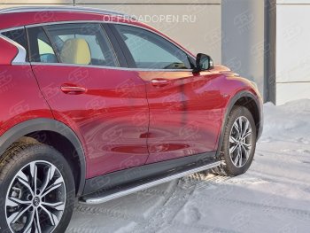 35 549 р. Порожки для ног (труба Ø42) SLITKOFF  INFINITI QX30  H15E (2016-2020) (Вариант 3 (лист нерж, проф. нерж))  с доставкой в г. Кемерово. Увеличить фотографию 3
