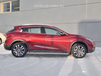 35 549 р. Порожки для ног (труба Ø42) SLITKOFF  INFINITI QX30  H15E (2016-2020) (Вариант 3 (лист нерж, проф. нерж))  с доставкой в г. Кемерово. Увеличить фотографию 4