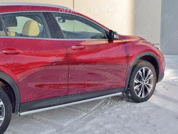 Защита порогов (Ø42 мм) SLITKOFF INFINITI QX30 H15E (2016-2020) (Вариант 3 (круглые торцы под 90°))