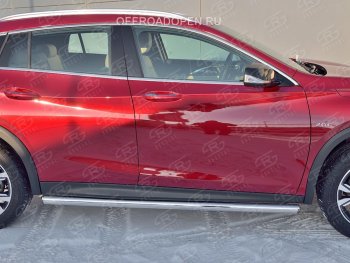 19 999 р. Защита порогов (Ø63 мм) SLITKOFF  INFINITI QX30  H15E (2016-2020) (Вариант 3 (круглые торцы под 90°))  с доставкой в г. Кемерово. Увеличить фотографию 3