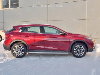 19 999 р. Защита порогов (Ø63 мм) SLITKOFF  INFINITI QX30  H15E (2016-2020) (Вариант 3 (круглые торцы под 90°))  с доставкой в г. Кемерово. Увеличить фотографию 4