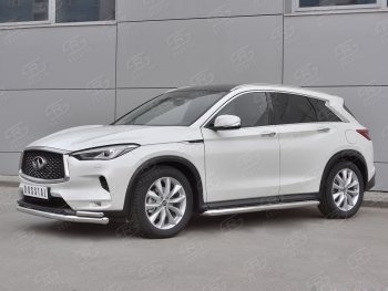 21 749 р. Защита переднего бампера (2 трубы Ø63 и 42 мм, нержавейка) SLITKOFF  INFINITI Qx50  J55 (2017-2022)  с доставкой в г. Кемерово. Увеличить фотографию 3