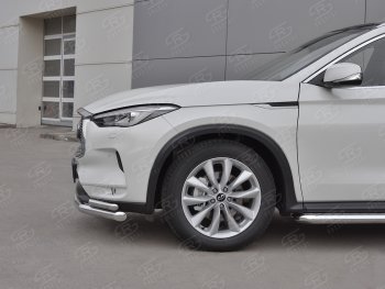 21 749 р. Защита переднего бампера (2 трубы Ø63 и 42 мм, нержавейка) SLITKOFF  INFINITI Qx50  J55 (2017-2022)  с доставкой в г. Кемерово. Увеличить фотографию 4