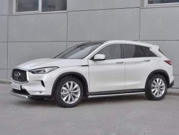 13 899 р. Защита переднего бампера (Ø75х42 дуга, нержавейка) Russtal INFINITI Qx50 J55 (2017-2022)  с доставкой в г. Кемерово. Увеличить фотографию 3