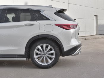 13 899 р. Защита заднего бампера (Ø75x42 мм, нержавейка) Russtal INFINITI Qx50 J55 (2017-2022)  с доставкой в г. Кемерово. Увеличить фотографию 3