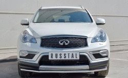 14 549 р. Защита переднего бампера (Ø42 мм, нержавейка) SLITKOFF  INFINITI Qx50  J50 (2013-2016) дорестайлинг  с доставкой в г. Кемерово. Увеличить фотографию 1