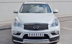 Защита переднего бампера (2 трубыØ63 и 42 мм, нержавейка) SLITKOFF INFINITI Qx50  J50 (2013-2016) дорестайлинг