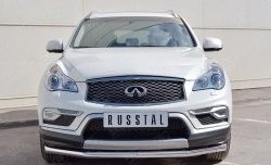 15 599 р. Защита переднего бампера (Ø63 мм, нержавейка) SLITKOFF  INFINITI Qx50  J50 (2013-2016) дорестайлинг  с доставкой в г. Кемерово. Увеличить фотографию 1