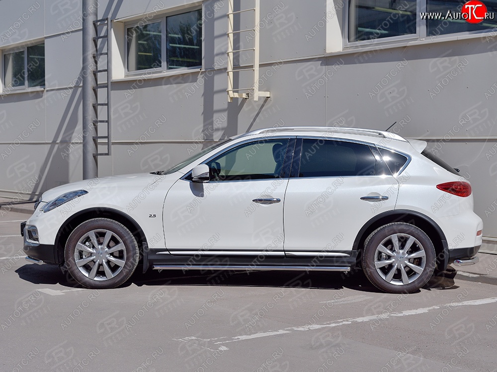 17 299 р. Защита порогов из круглой трубы диаметром 42 мм (рестайлинг) SLITKOFF INFINITI Qx50 J50 дорестайлинг (2013-2016)  с доставкой в г. Кемерово