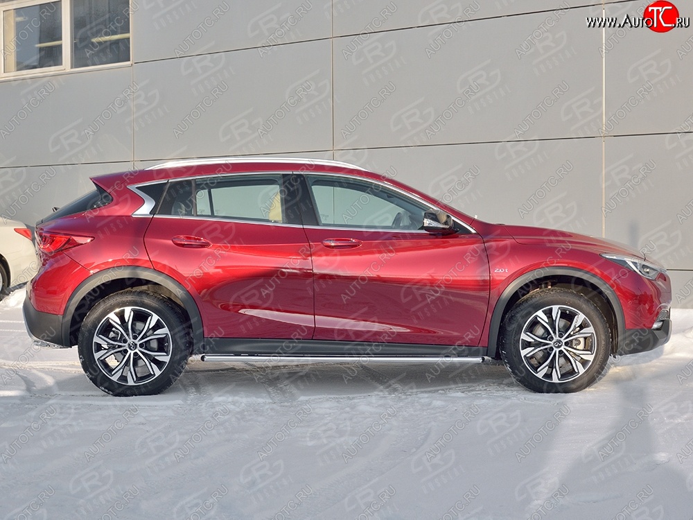 17 999 р. Защита порогов из круглой трубы диаметром 42 мм SLITKOFF INFINITI Qx50 J50 дорестайлинг (2013-2016)  с доставкой в г. Кемерово