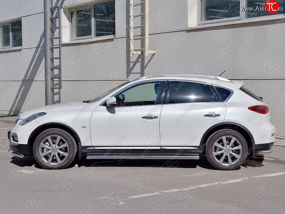 15 749 р. Защита порогов из круглой трубы диаметром 63 мм SLITKOFF INFINITI Qx50 J50 дорестайлинг (2013-2016)  с доставкой в г. Кемерово