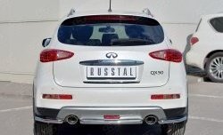 Защита заднего бампера (Ø42 мм уголки, нержавейка) SLITKOFF INFINITI Qx50  J50 (2015-2018) рестайлинг