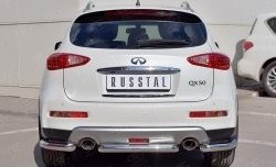 15 999 р. Защита заднего бампера (Ø63 мм, нержавейка) SLITKOFF  INFINITI Qx50  J50 (2013-2016) дорестайлинг  с доставкой в г. Кемерово. Увеличить фотографию 1