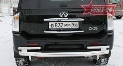 23 849 р. Двойная защита заднего бампера Souz-96 (d76/60)  INFINITI QX56  JA60 (2004-2010) дорестайлинг, рестайлинг  с доставкой в г. Кемерово. Увеличить фотографию 1