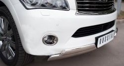 17 999 р. Защита переднего бампера (2 трубыØ76х42 мм, нержавейка) Russtal INFINITI QX56 Z62 (2010-2013)  с доставкой в г. Кемерово. Увеличить фотографию 2