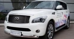 18 699 р. Защита переднего бампера (2 трубыØ76 и 63 мм, нержавейка) SLITKOFF INFINITI QX56 Z62 (2010-2013)  с доставкой в г. Кемерово. Увеличить фотографию 4