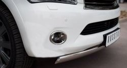 11 599 р. Защита переднего бампера (Ø75х42 мм, нержавейка) Russtal INFINITI QX56 Z62 (2010-2013)  с доставкой в г. Кемерово. Увеличить фотографию 2