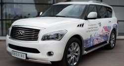 11 599 р. Защита переднего бампера (Ø75х42 мм, нержавейка) Russtal INFINITI QX56 Z62 (2010-2013)  с доставкой в г. Кемерово. Увеличить фотографию 4