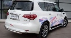 20 099 р. Защита заднего бампера (Ø76 мм, нержавейка) SLITKOFF  INFINITI QX56  Z62 (2010-2013)  с доставкой в г. Кемерово. Увеличить фотографию 4