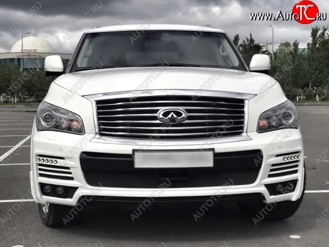 42 299 р. Передний бампер MzSpeed INFINITI QX56 Z62 (2010-2013) (Неокрашенный)  с доставкой в г. Кемерово