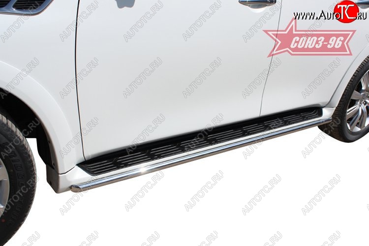 12 959 р. Защита штатных порогов Souz-96 (d42) INFINITI QX56 Z62 (2010-2013)  с доставкой в г. Кемерово