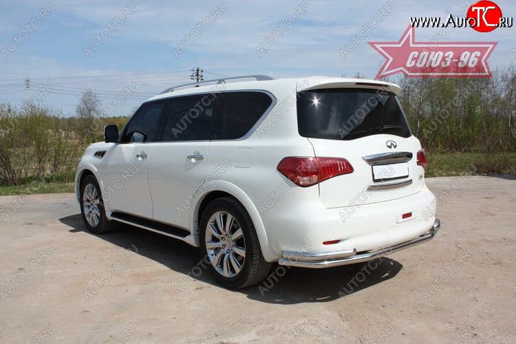 19 439 р. Двойная защита заднего бампера Souz-96 (d60/60) INFINITI QX56 Z62 (2010-2013)  с доставкой в г. Кемерово