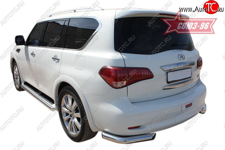 15 929 р. Защита заднего бампера Souz-96 (d76) INFINITI QX56 Z62 (2010-2013)  с доставкой в г. Кемерово