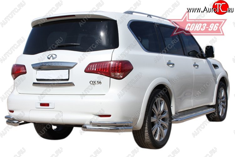 20 501 р. Защита заднего бампера Souz-96 (d76/42) INFINITI QX56 Z62 (2010-2013)  с доставкой в г. Кемерово