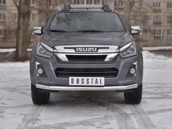 14 199 р. Защита переднего бампера (Ø 63 мм, нержавейка) SLITKOFF  Isuzu D-Max  RT85,TFR DoubleCab (2015-2021) рестайлинг  с доставкой в г. Кемерово. Увеличить фотографию 1