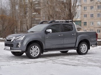 14 199 р. Защита переднего бампера (Ø 63 мм, нержавейка) SLITKOFF  Isuzu D-Max  RT85,TFR DoubleCab (2015-2021) рестайлинг  с доставкой в г. Кемерово. Увеличить фотографию 2