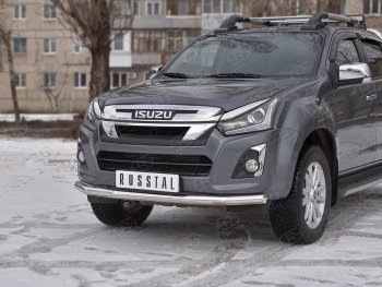 14 199 р. Защита переднего бампера (Ø 63 мм, нержавейка) SLITKOFF  Isuzu D-Max  RT85,TFR DoubleCab (2015-2021) рестайлинг  с доставкой в г. Кемерово. Увеличить фотографию 3