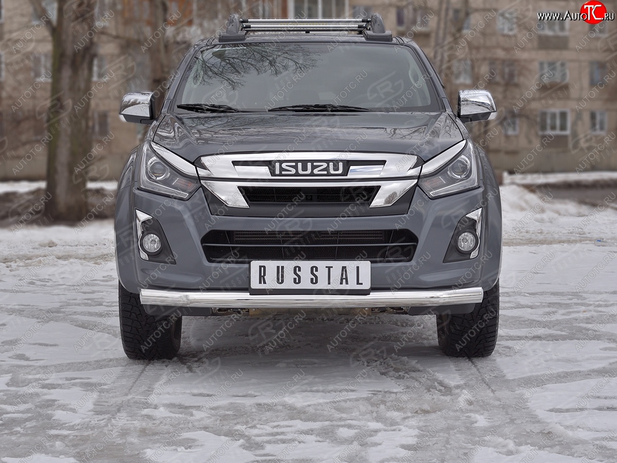 15 699 р. Защита переднего бампера (Ø 76 мм, нержавейка) SLITKOFF Isuzu D-Max RT85,TFR DoubleCab рестайлинг (2015-2021)  с доставкой в г. Кемерово