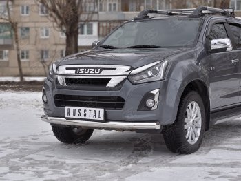 15 699 р. Защита переднего бампера (Ø 76 мм, нержавейка) SLITKOFF Isuzu D-Max RT85,TFR DoubleCab рестайлинг (2015-2021)  с доставкой в г. Кемерово. Увеличить фотографию 2