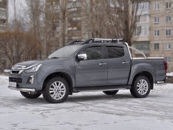 15 699 р. Защита переднего бампера (Ø 76 мм, нержавейка) SLITKOFF Isuzu D-Max RT85,TFR DoubleCab рестайлинг (2015-2021)  с доставкой в г. Кемерово. Увеличить фотографию 3