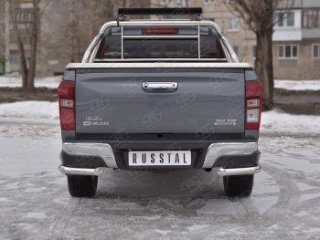 Защита заднего бампера (2 трубы Ø63 мм, нержавейка) Isuzu D-Max  RT85,TFR DoubleCab (2015-2021) рестайлинг