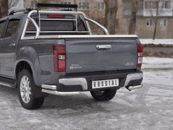 17 999 р. Защита заднего бампера (2 трубы Ø63 мм, нержавейка)  Isuzu D-Max  RT85,TFR DoubleCab (2015-2021) рестайлинг  с доставкой в г. Кемерово. Увеличить фотографию 2