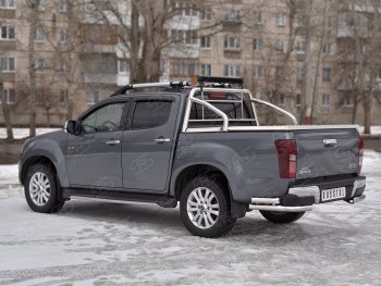 17 999 р. Защита заднего бампера (2 трубы Ø63 мм, нержавейка)  Isuzu D-Max  RT85,TFR DoubleCab (2015-2021) рестайлинг  с доставкой в г. Кемерово. Увеличить фотографию 3